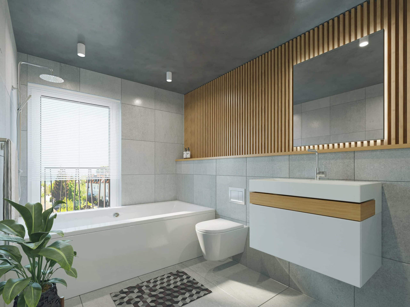 Une salle de bain équipée d'un déshumidificateur